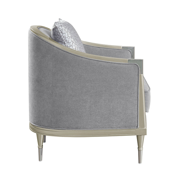 English Elm Fernando Chenille Accent Chair with Pocket Coil Cushion and Champagne Metal Detail B2726P433397