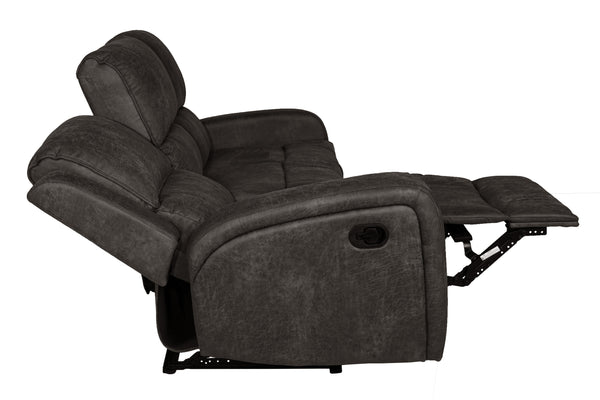 English Elm Recliner Loveseat with Manual Side Handle, Horizontal & Vertical Tufting, Plush Square Arms for Luxury Relaxation Smoke 80 L x 30 W x 26 H B089P240527