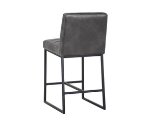 Sunpan SPYROS Counter Stool - Contemporary Industrial Design with Durable Faux Leather and Sturdy Frame Grey 103897V