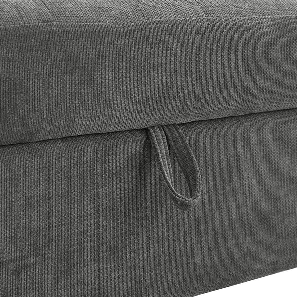 English Elm Mirod L Shaped Sleeper Sectional with Hidden Storage and Fold Out Bed for Apartments N760S0000030G