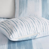 N Natori Brush Stroke Casual 3 Piece Oversized Reversible Seersucker Duvet Cover Mini Set NS12-3708 Blue