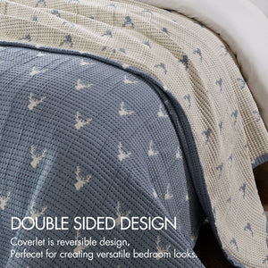 English Elm 3 Luxe Matelassé Coverlet Set Full/Queen with Two Standard Shams – Lightweight Polyester, Textured Elegance Blue 18.7 L x 14.76 W x 5.32 H B035P366538