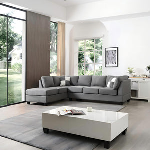 English Elm Malone Gray Sectional Sofa - Modular Microfiber Comfort With Pocketed Coil Seating & Easy Setup B078S00060