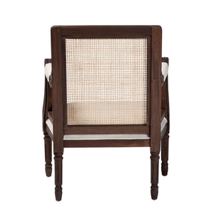 English Elm Bohemian Natural Rattan Accent Chair with Braided Arms for Eclectic Living Rooms B2750P467691