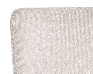 Sunpan Marie Dining Chair Set of 2 - Luxe Modern Design with Antique Brass Legs for Stylish Dining Spaces Belfast Oatmeal / Bravo Cognac