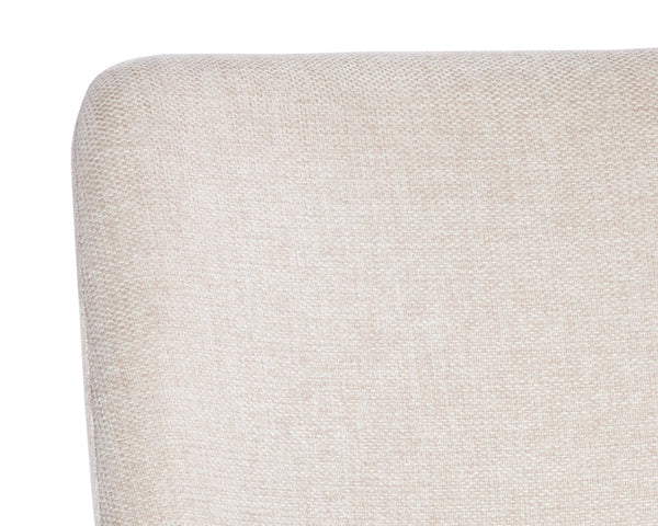 Sunpan Marie Dining Chair Set of 2 - Luxe Modern Design with Antique Brass Legs for Stylish Dining Spaces Belfast Oatmeal / Bravo Cognac