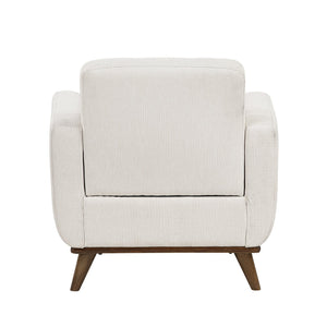 English Elm Contemporary Tufted Back Accent Chair with Reversible Removable Cushion, Solid Wood Legs, Cozy Upholstery Beige 36.5 L x 30.5 W x 20.5 H B011P379437