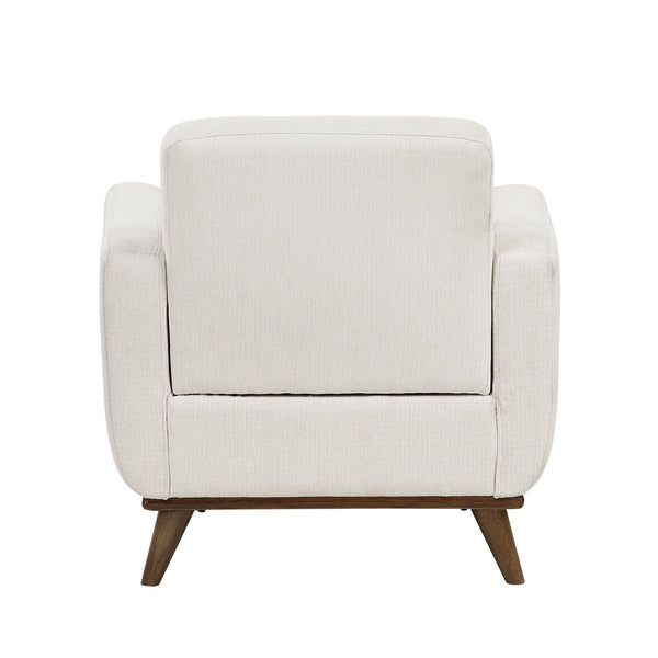 English Elm Contemporary Tufted Back Accent Chair with Reversible Removable Cushion, Solid Wood Legs, Cozy Upholstery Beige 36.5 L x 30.5 W x 20.5 H B011P379437