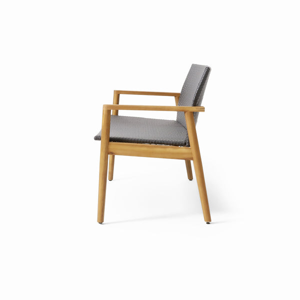 English Elm Christopher Knight Home® - BRYAN Teak Loveseat with Acacia Wood Frame and Wicker Seating, Transitional Outdoor Comfort 51" 73994.00GRY