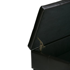 English Elm Dover Square Coffee Table Ottoman - Stylish Tanners Brown Storage Solution For Modern Spaces B136P158205