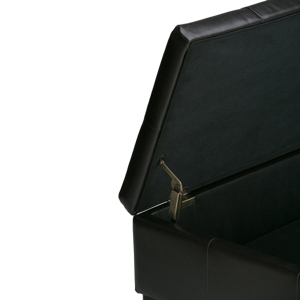 English Elm Dover Square Coffee Table Ottoman - Stylish Tanners Brown Storage Solution For Modern Spaces B136P158205