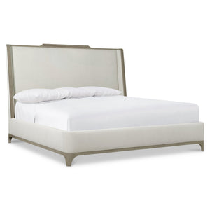 Bernhardt Bernhardt Albion Queen Shelter Bed With Pewter Wood Frame And Upholstered Cocoon Headboard, Plush K1765