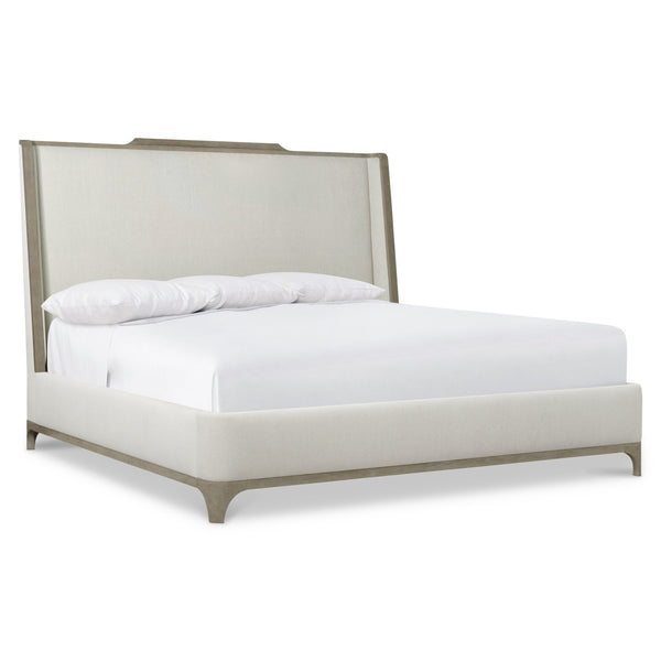 Bernhardt Bernhardt Upholstered Shelter Bed With Pewter Wood Frame, Wingback-Inspired Headboard, 81.75"W K1751