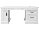 Parker House Shoreham - Effortless White Pedestal Desk Effortless White Acacia Solids / Birch Veneers SHO#480-3-EFW