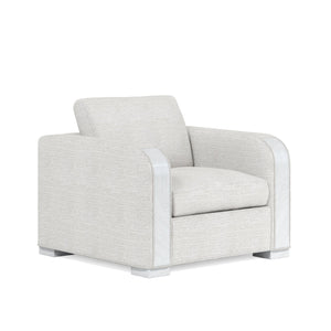 A.R.T. Furniture Rothko Lounge Chair: Contemporary Driftwood Design With Soft Porcelain Upholstery And Comfort Support White Rubberwood Solids,Foam,Fabric,Metal 529503-5517
