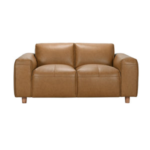 Porter Designs Porter Nerio Luxurious Top-grain Camel Leather Loveseat With Modern Design For Contemporary Spaces Brown Leather 02-204-02-6587