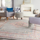 Nourison Passion PSN03 Machine Made Power-loomed Ornamental Border Indoor Only Bohemian Vintage Rug Grey, Grey 100% Polypropylene 99446815132