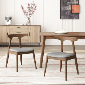 English Elm Dining Chair Set of 2 Curved Back Faux Leather Upholstered Seats for Modern Farmhouse Decor 72662.00