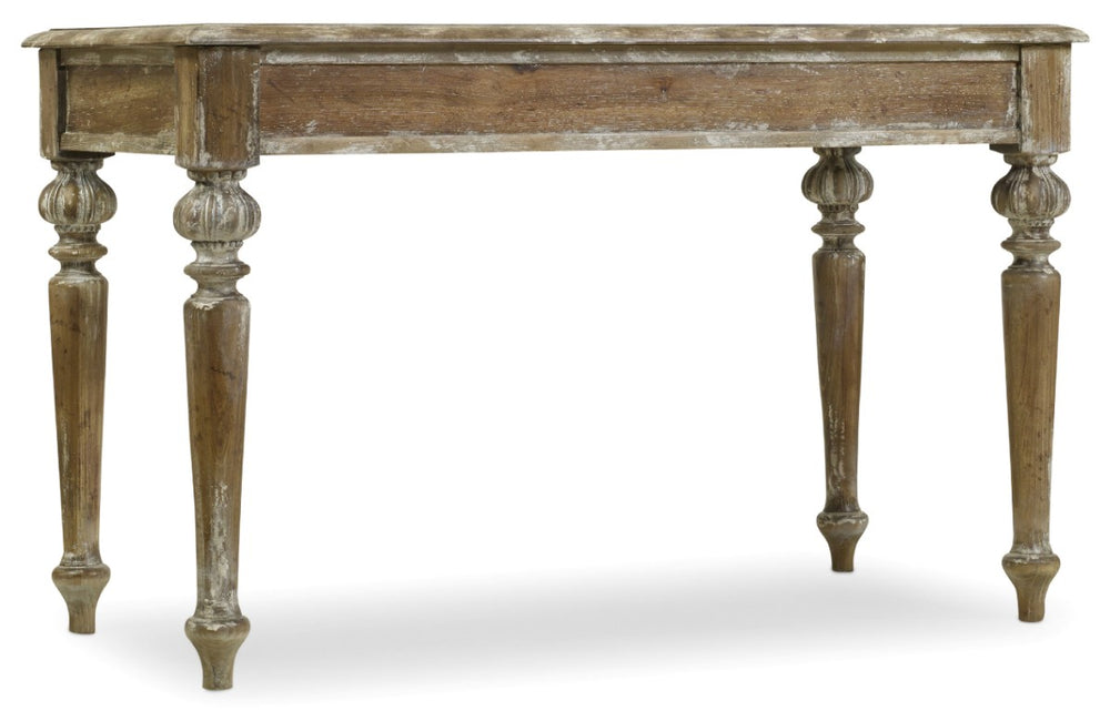 Hooker Furniture Chatelet Caramel Froth Writing Desk With Bonded Leather Surface, Drop-Front Keyboard Drawer, Rustic Charm 5300-10482