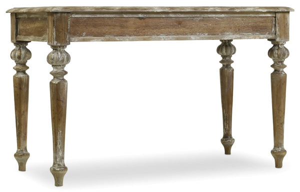 Hooker Furniture Chatelet Caramel Froth Writing Desk With Bonded Leather Surface, Drop-Front Keyboard Drawer, Rustic Charm 5300-10482