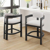 Christopher Knight Home® - Noble House - 26" Counter Height Bar Stool, Upholstered Counter Stools (Set Of 2) -Black