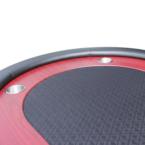 English Elm 96" Casino Style Poker Table with Speed Cloth Felt Racetrack and Steel Cup Holders Black W2748S00056