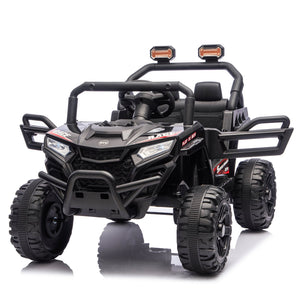 English Elm 12v Kids Electric Utv with 4-wheel Suspension Anti-collision Bar and 2-hour Battery Black W1578P343329
