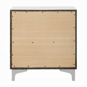 English Elm Modern White Nightstand with 2 Drawers and Metal Legs — Stylish Storage, 22"W x 16"D x 23"H, One Piece B011P316891