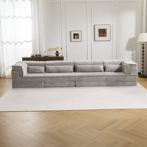 English Elm Compression Boneless Modular Sofa Bed - Versatile, Plush 4-Seater With Pillows, No Assembly Needed! W3723S00032