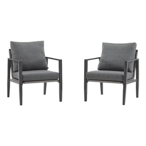 English Elm Christopher Knight Home® - [Set Of 2] Gray Aluminum Lounge Chairs With Plush Cushions And Modern Rope Accents For All Spaces N767P237034G_2
