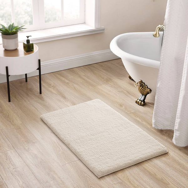 JLA Home Madison Park Signature - Bath Rug Ultra-Plush Microfiber Spa Comfort with Quick-Dry, Non-Skid Backing, OEKO-TEX Certified Safety Natural MPS72-384
