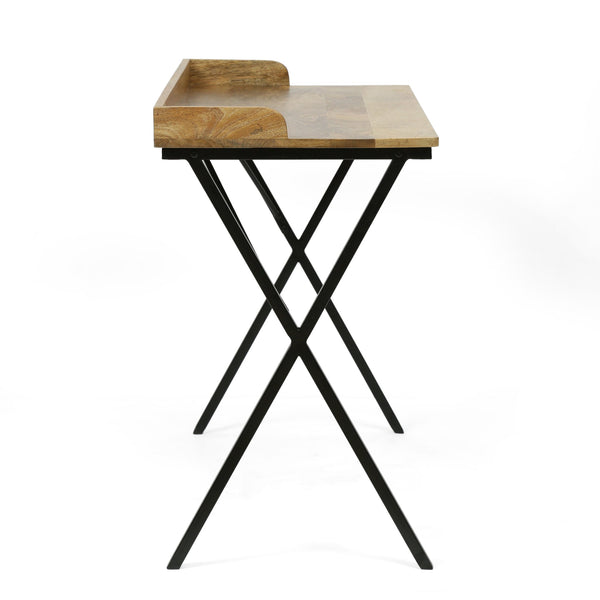 English Elm Christopher Knight Home® - Console Table Mango Wood & Iron Modern Industrial 42" x 18" Compact Desk Console for Entryway, Handmade 70804.00