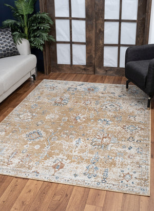 English Elm Noble Gold 2 Ft. X 3 Ft. Area Rug - Soft, Durable & Kid-Friendly For Elegant Entryway Or Hallway Use B186P181095