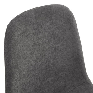 English Elm Table And Chair Set - Elegant Black Wood Grain Mdf Table With 8 Dark Gray Fabric Chairs For Dining W1151S04156-GIGA