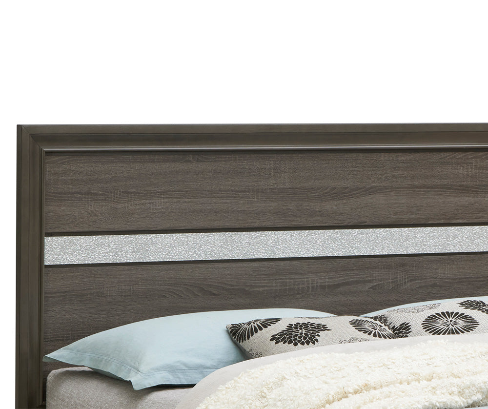 English Elm Madrid Full Bed With Integrated Storage Drawers, Gray Laminate Finish For Modern Bedroom Style B078S00625