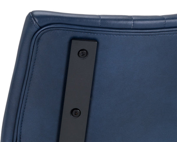 Sunpan Berkley Dining Chair Set of 2 - Stylish Industrial Design with Channel Tufted Faux Leather Comfort Bravo Admiral