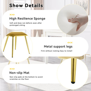 English Elm Set of 4 Sculptural Bubble Backrest Velvet Dining Chairs with Glamorous Metal Legs Gold,Yellow W3875P370847
