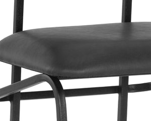 Sunpan Gibbons Mid-Century Modern Barstool - Handcrafted Leather Design with Unique Artisan Charm Black / Bravo Portabella