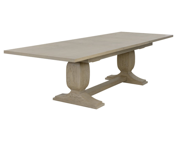Sunpan Rhaenyra 86" To 120" Extension Dining Table - Elegant Sand Beige Oak Veneer for Stylish Dining Spaces