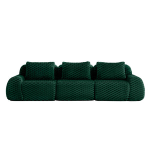 English Elm 114" Modular Cloud Sectional Sofa Flannelette Upholstery Deep Seat Living Room Couch Green W714S01525