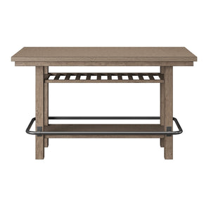 English Elm Wallace & Bay - Brown Bar Height Storage Table - Stylish Pecan Finish, Versatile Serving Station & Organized Convenience B361P384469-GIGA