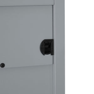 English Elm Modern Classic Hall Tree with Solid Poplar Feet, Double Hooks, Shoe Bench & Antique Hardware Organizer Gray W2275P210039