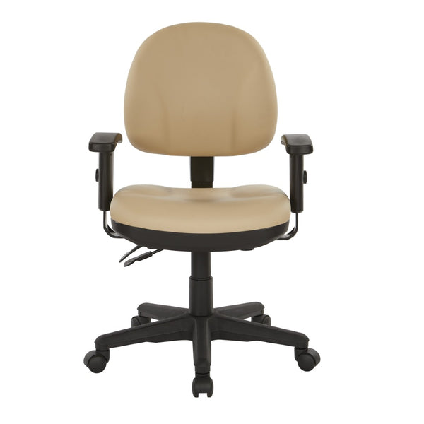 OSP Home Furnishings Sculptured Ergonomic Office Chair with Lumbar Support and Greenguard Certified Padding Buff 8180-R104