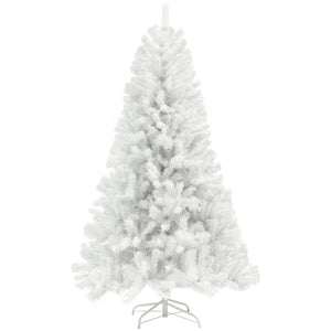 English Elm Homcom 7.5Ft White Artificial Christmas Tree With 1346 Branch Tips, Auto-Open Design & Steel Base W2225P249635
