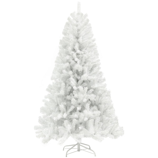English Elm Homcom 7.5Ft White Artificial Christmas Tree With 1346 Branch Tips, Auto-Open Design & Steel Base W2225P249635