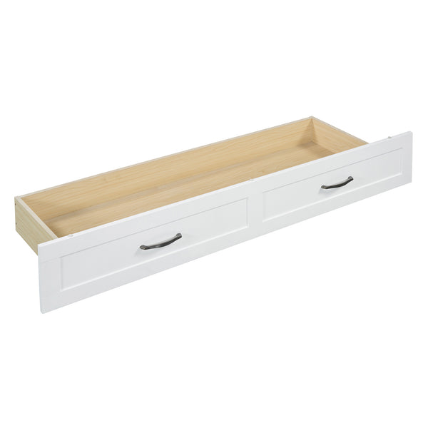 English Elm Queen Murphy Wall Bed with Usb Ports Storage Drawers and Cabinet Style Panel Front White N708S00010K-1