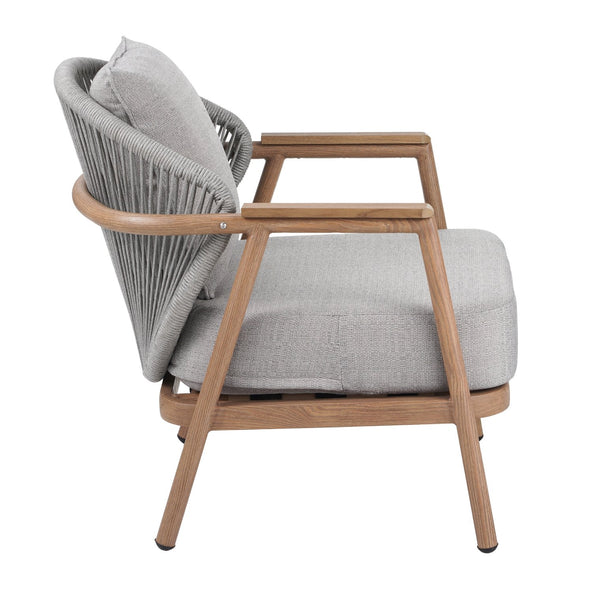 English Elm Christopher Knight Home® - Orla Outdoor Rope Club Chair - Stylish Teak Finish & Plush Taupe Cushions For Ultimate Comfort N775P224519T