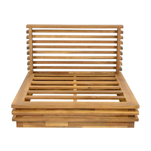 English Elm Oversized Acacia Wood Outdoor Chat Set Three Piece Resort Style Patio Lounge Brown,Natural+Grey N768P392778B_N768P392779B