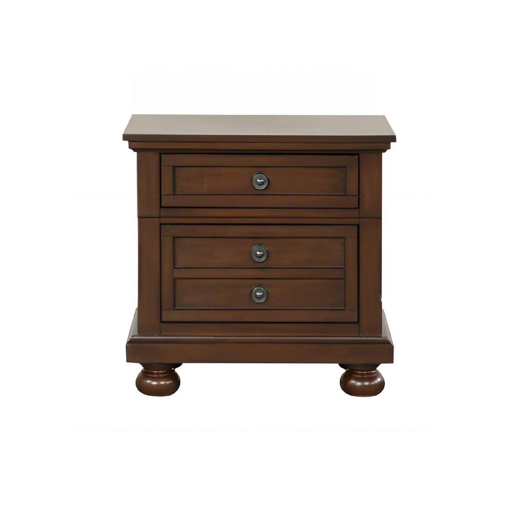 English Elm Meade Nightstand Dark Cherry Wood Veneer Nightstand with Felt Lined Top Drawer, Dovetail Joints B078P384074