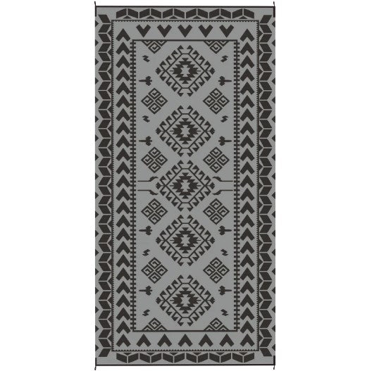 English Elm Outdoor Reversible Polypropylene Rug Geometric Patchwork Design for Patio Camping Rv T3971P421590
